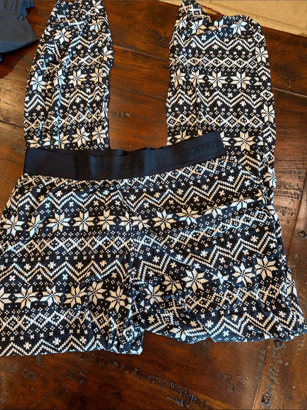 Tommy John Black and White Fair Isle Lounge Pants and top set